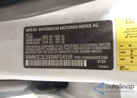 2013 Mini Countryman Cooper S from USA, damaged, VIN WMWZC3C5XDWP24558